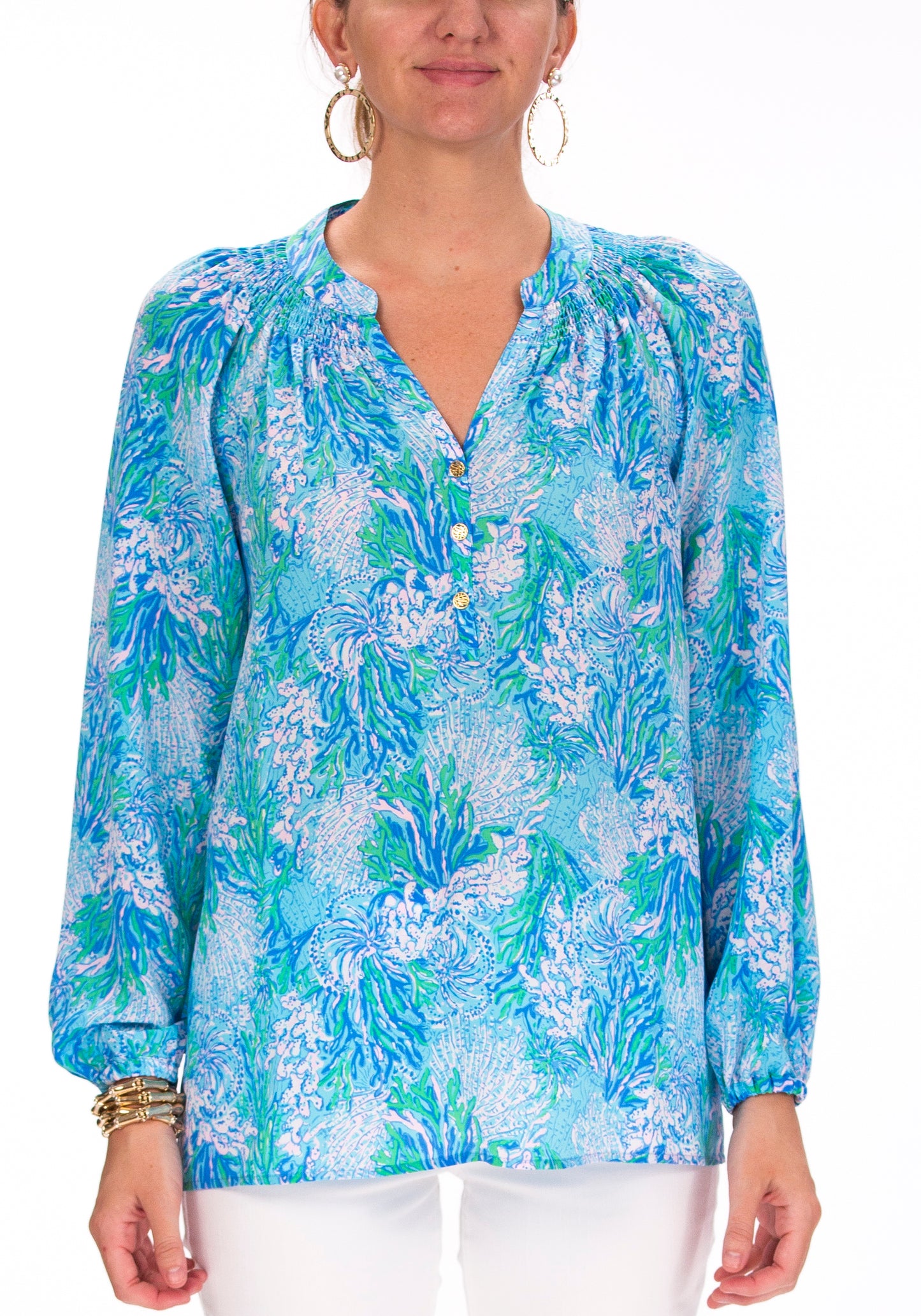 Elsa Silk Top : Las Olas Aqua