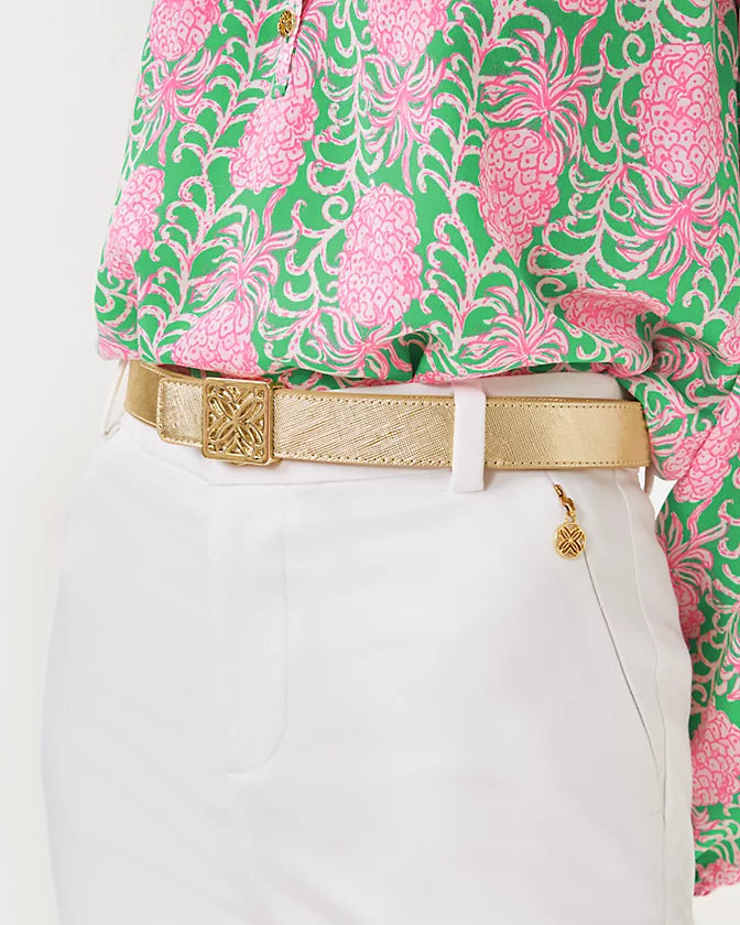 Skinny Leather Logo Belt
