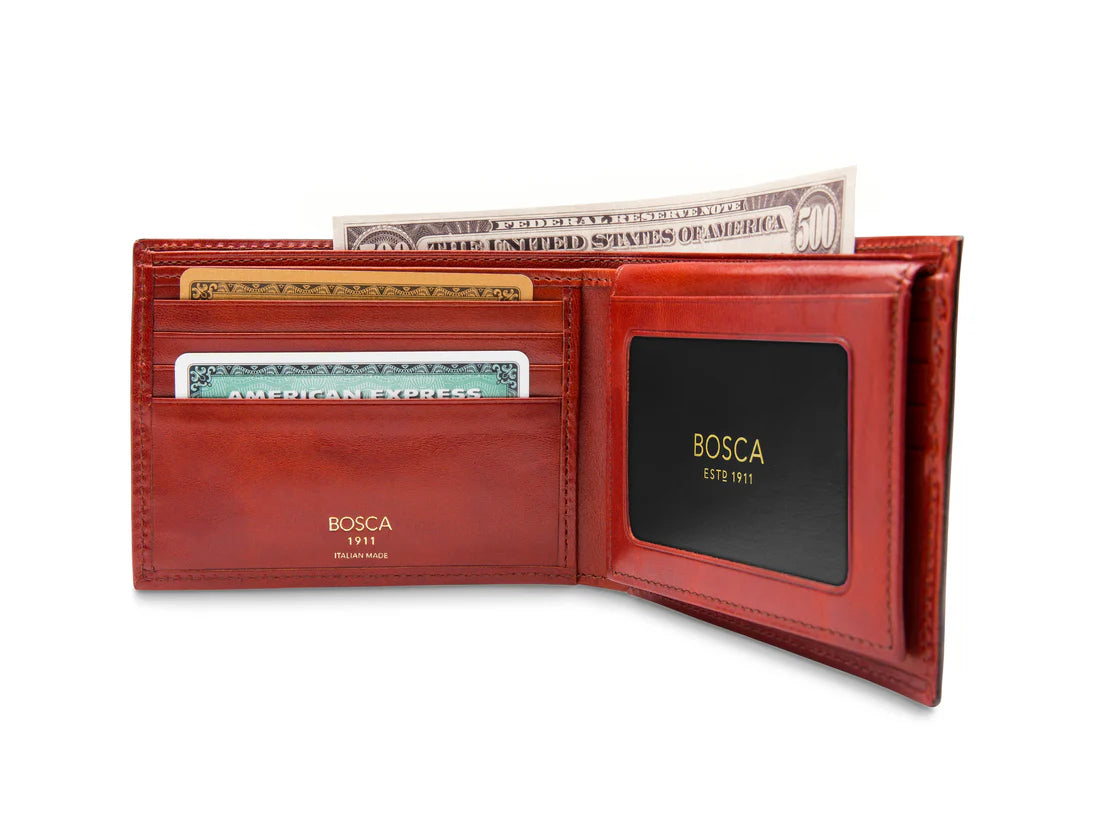 Old Leather Italia Credit Wallet w/I.D. Passcase-RFID