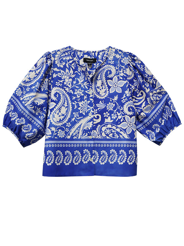 Puff Sleeve Button-Front Shirt