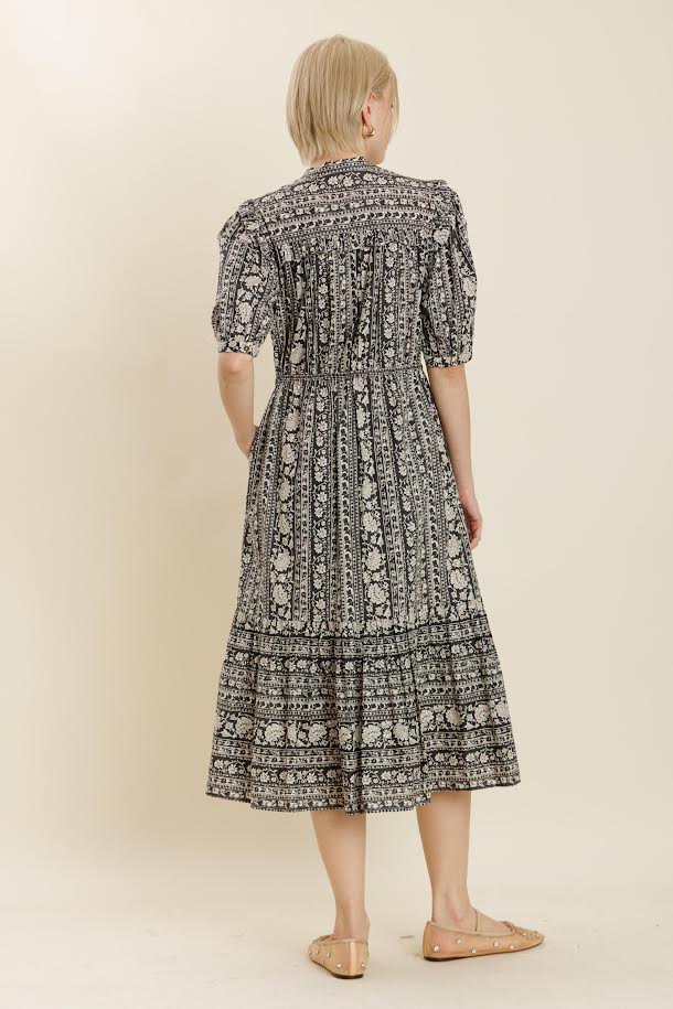 Floral Ruffle Midi Dress