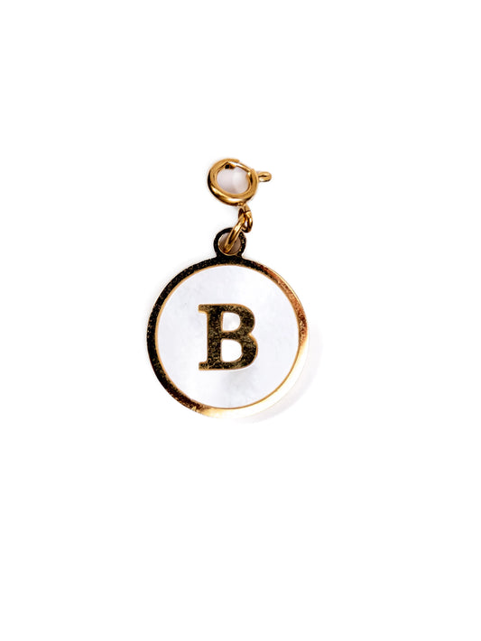 Mother of Pearl Initial Charm