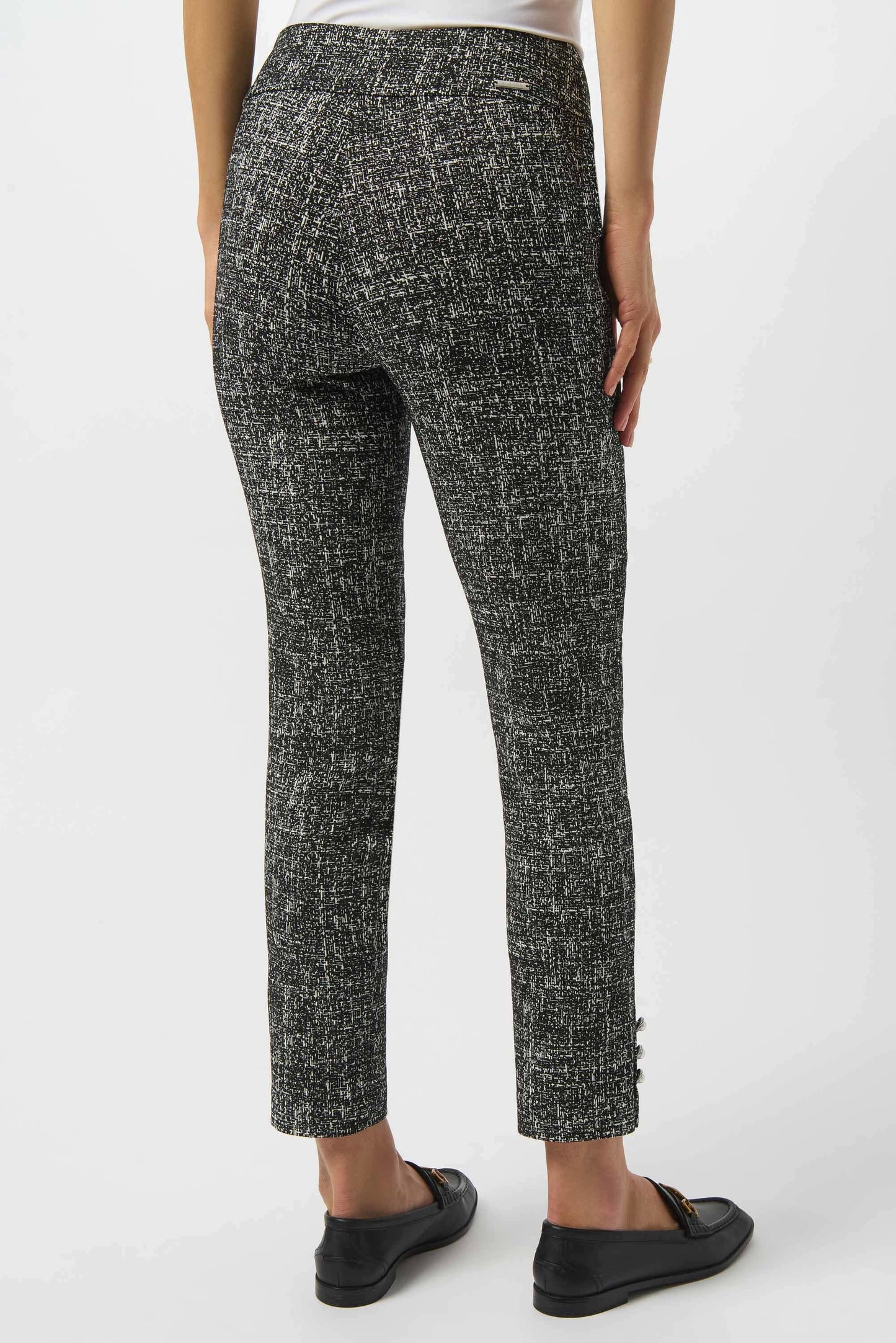 Abstract Jacquard Straight Pull-On Pants