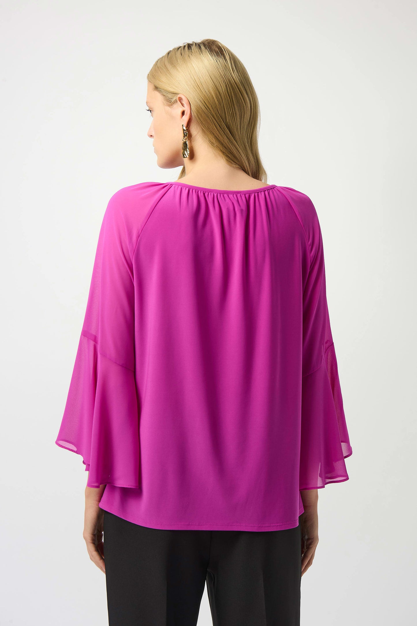 Silky Knit and Chiffon Straight Top