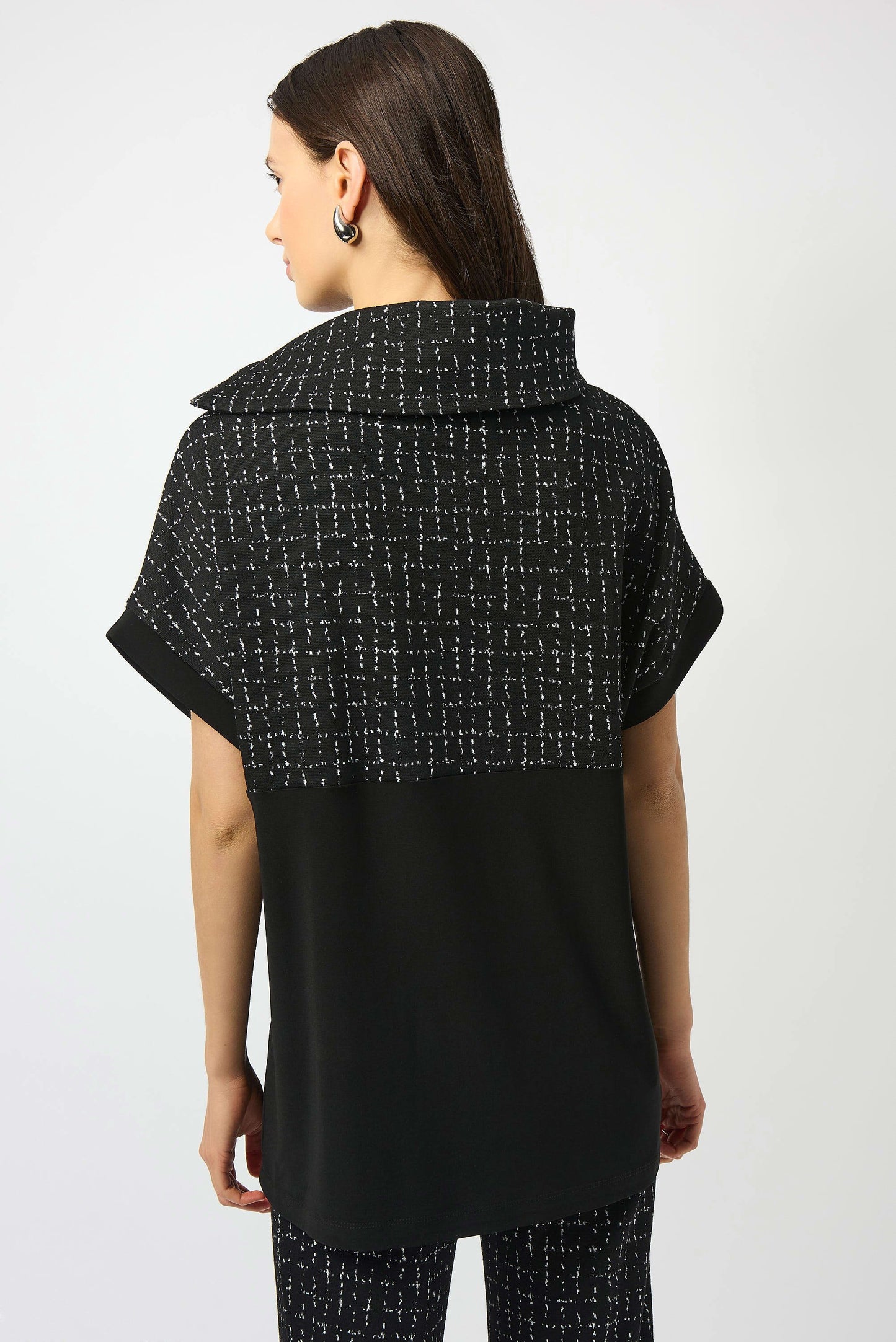 Jacquard Checkered Print Boxy Tunic