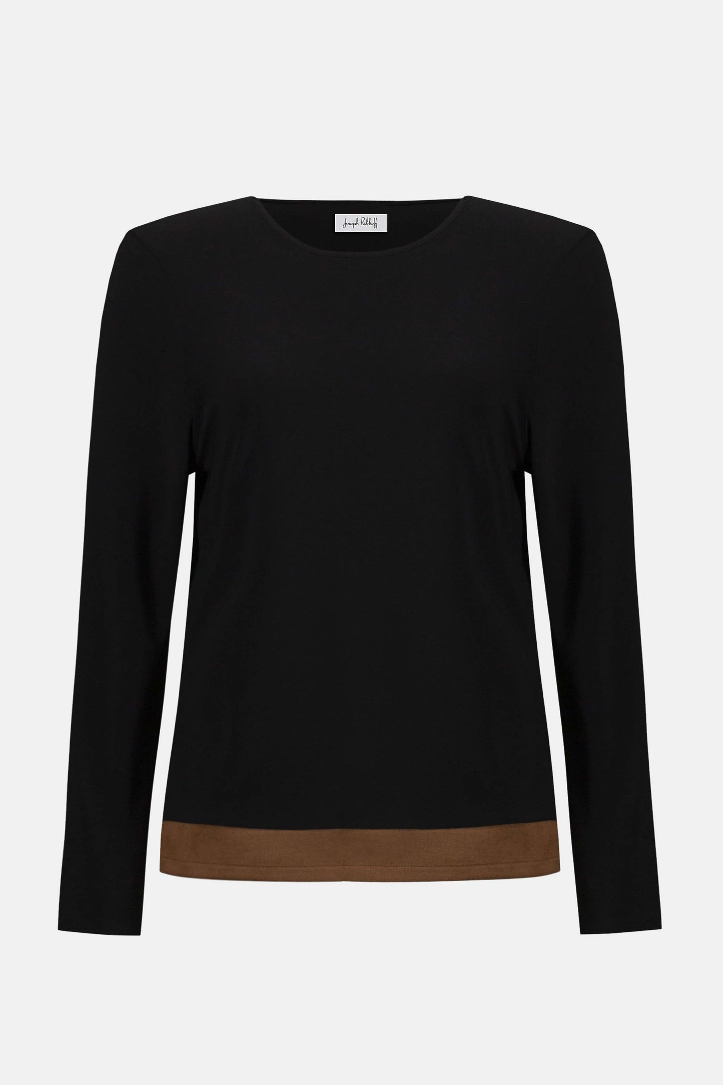 Silky Knit & Suede Colour-Block Straight Top