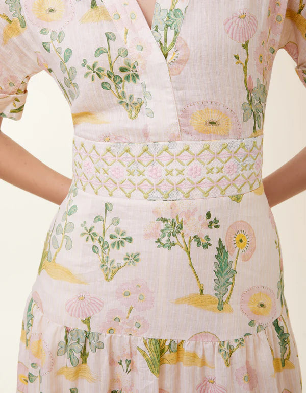 Natalee Midi Dress Enclave Stripe Floral Springs