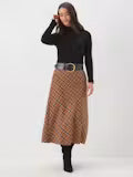 Plaid Bias Cut Midi Skirt