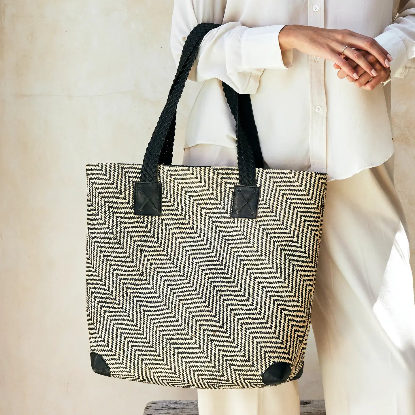 Oversized Rattan Tote Bag