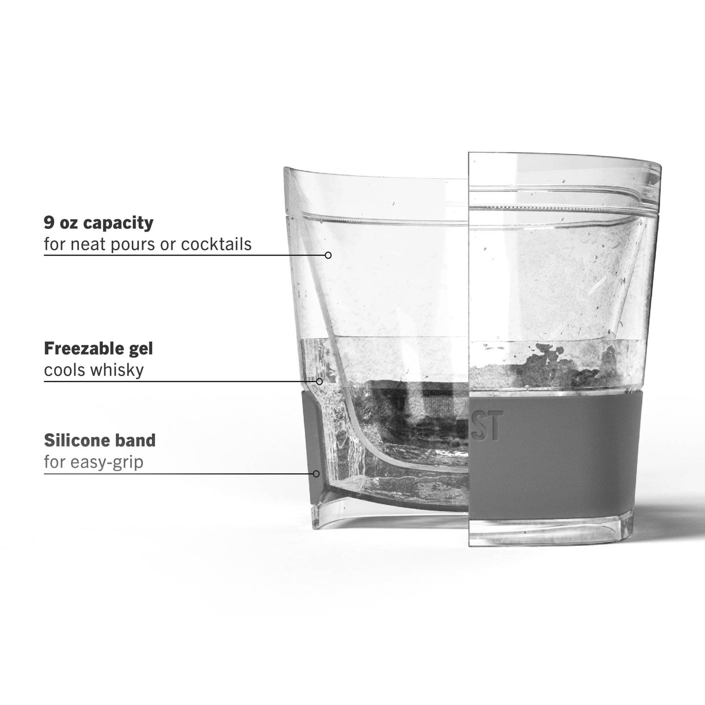 Whiskey FREEZE™ Insulated Cooling Cups in Smoke