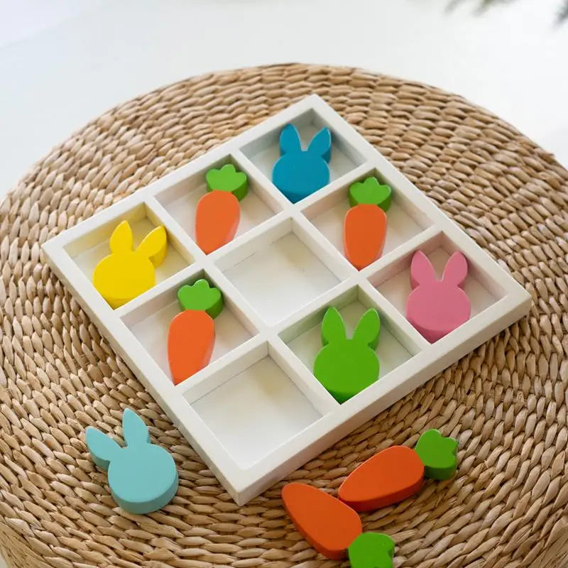 Painted Wood Easter Tic-Tac-Toe