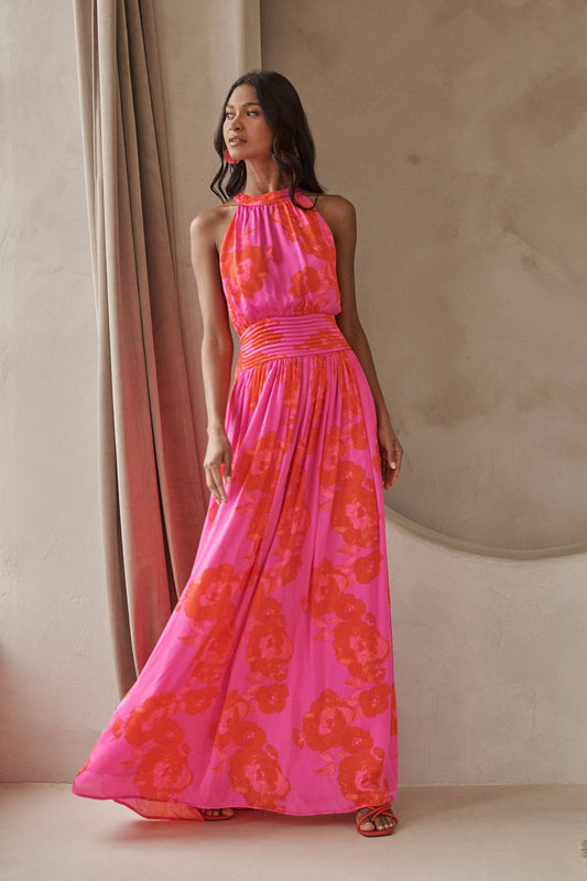 Lailah Floral Landy Halter Maxi Dress