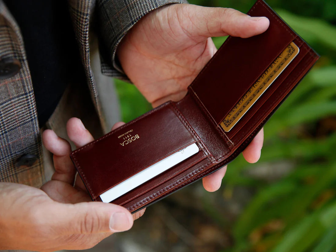 Old Leather Italia Small Bifold Wallet- RFID