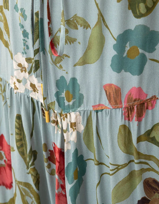 Lynette Midi Dress Tabby Garden Sea Foam