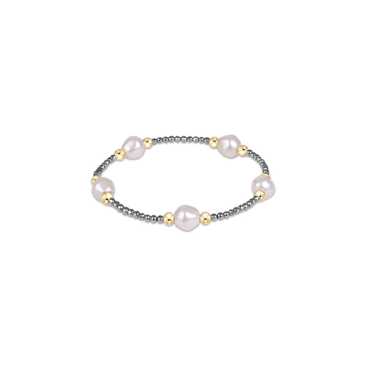 Purpose Admire Pearl Silver Faceted Hematite Bracelet