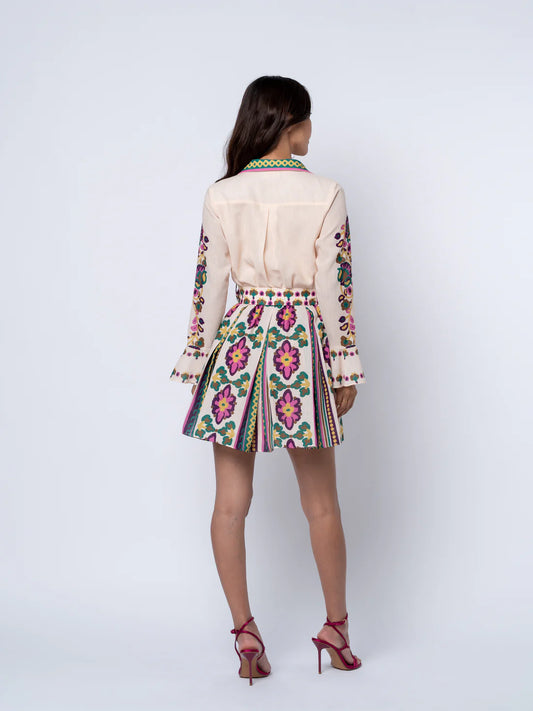Maris Mixed Print Long Sleeve Shirt Dress