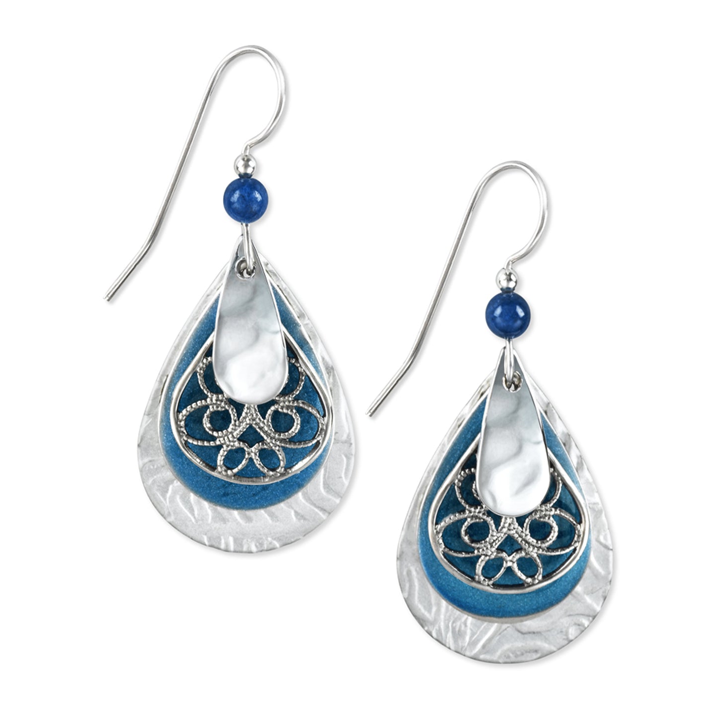 Blue/ Silver Tear Filigree