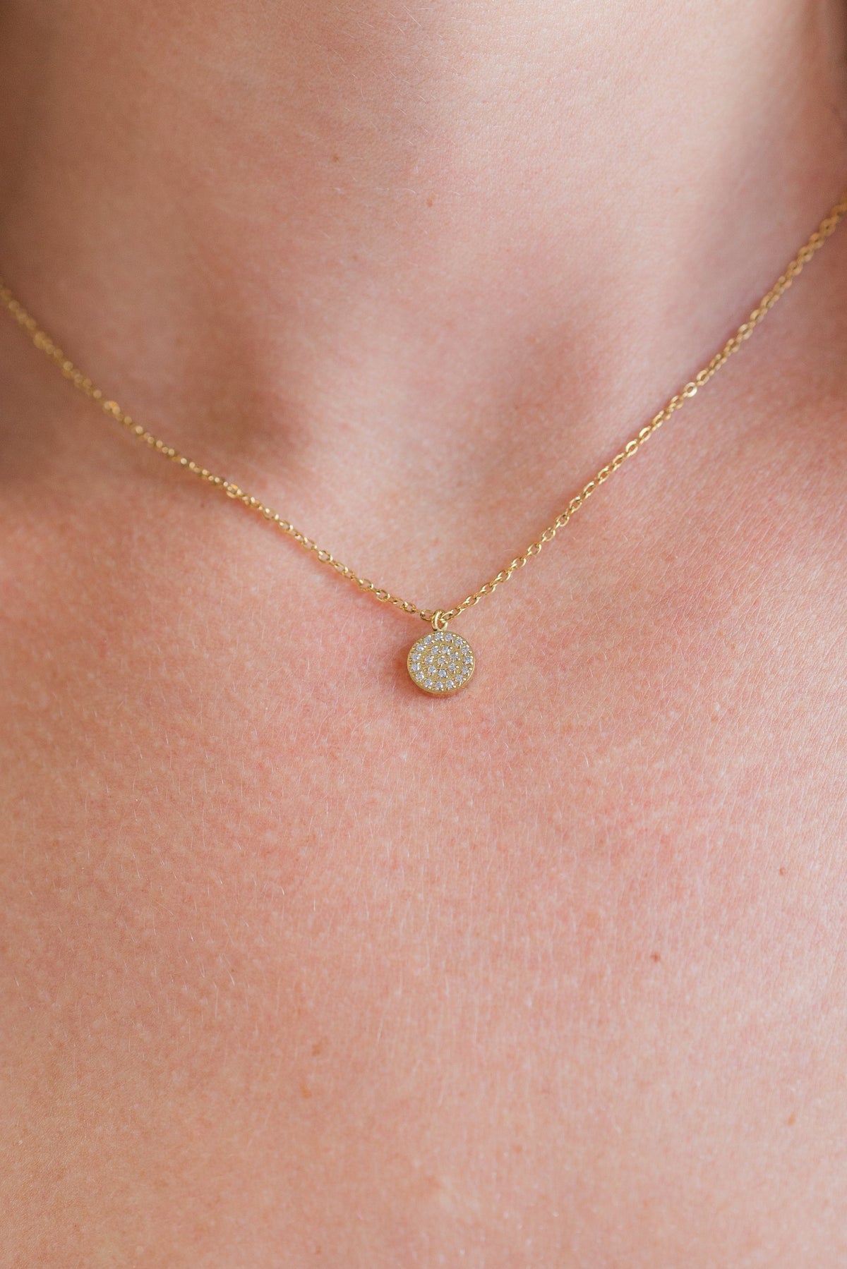 Circle Pave Necklace