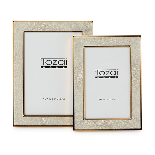Cream Shagreen Photo Frame