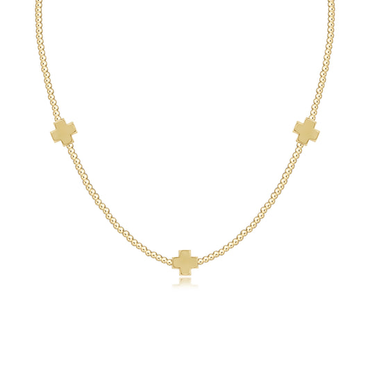 15" Choker Beaded Signature Cross