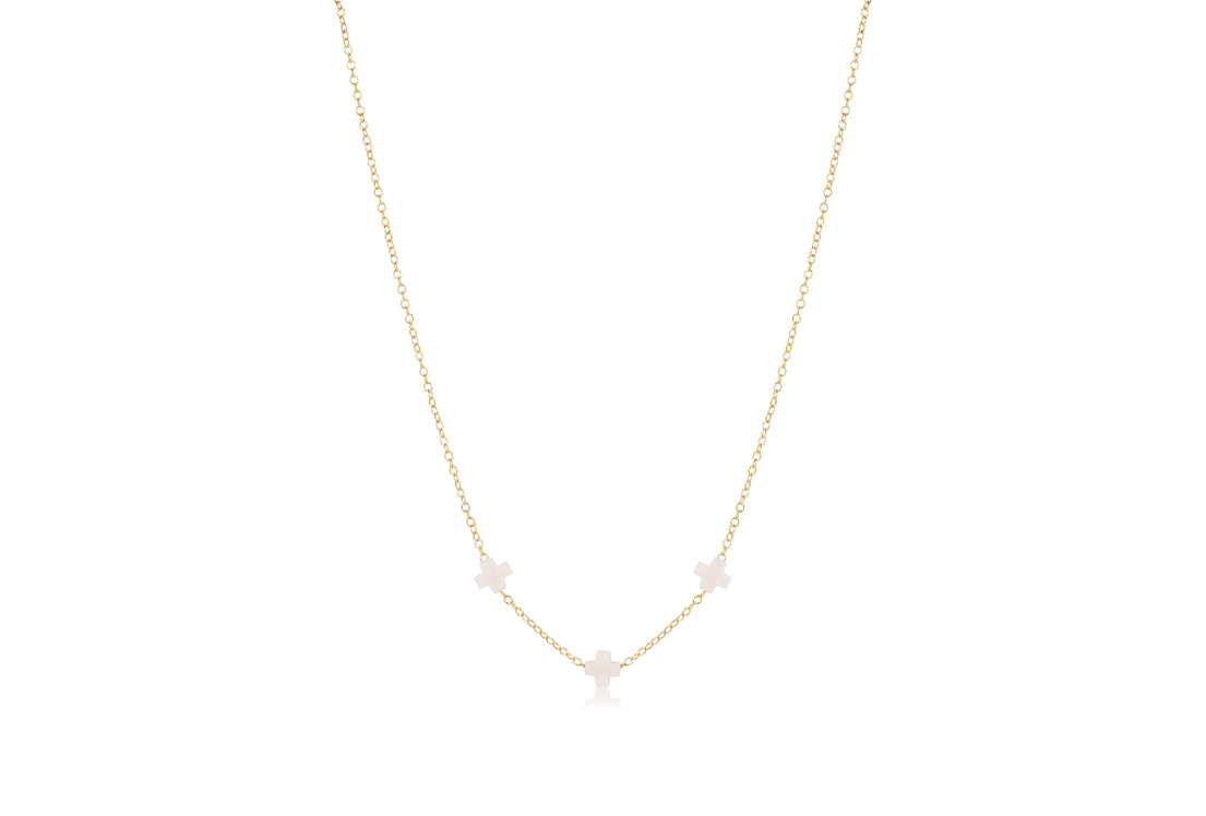 16" Gold Simplicity Small Signature Cross Necklace