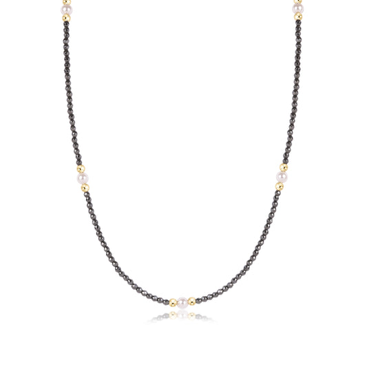 17" Choker Beaded Hematite
