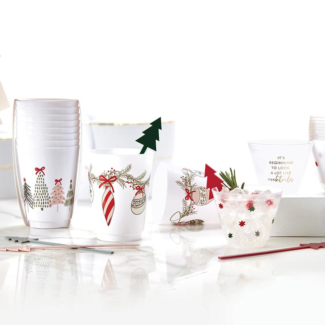 Tree Frosted Cups