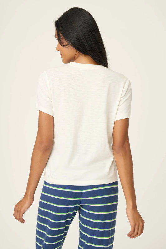 C'est La Vie Graphic Print Short Sleeve Top