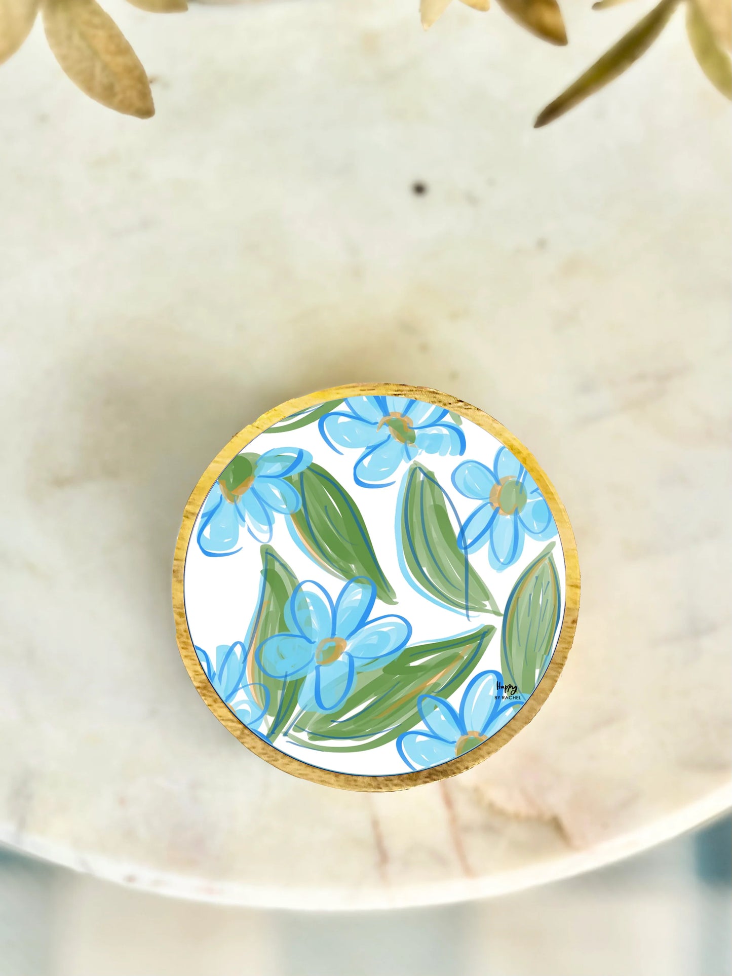 Wood and Enamel Small Tray