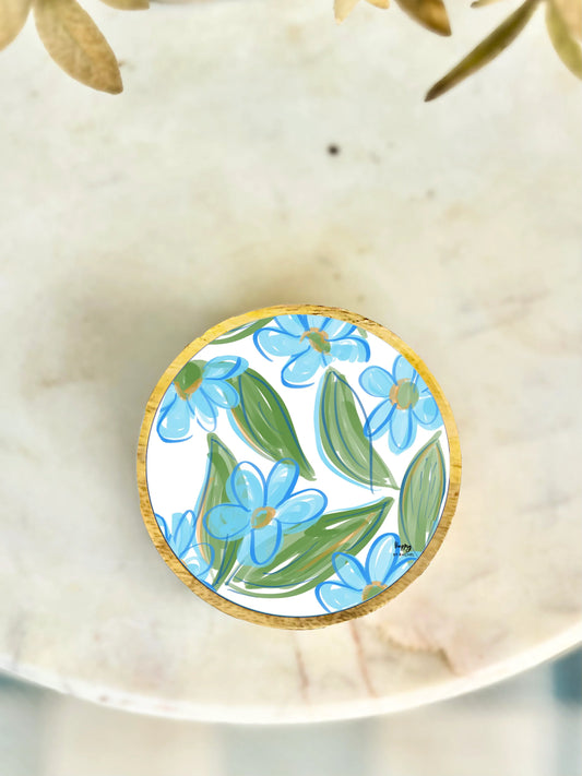 Wood and Enamel Small Tray