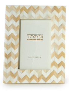 Modern Mosaics 4" x 6" Bone Photo Frame