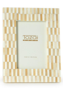 Modern Mosaics 4" x 6" Bone Photo Frame