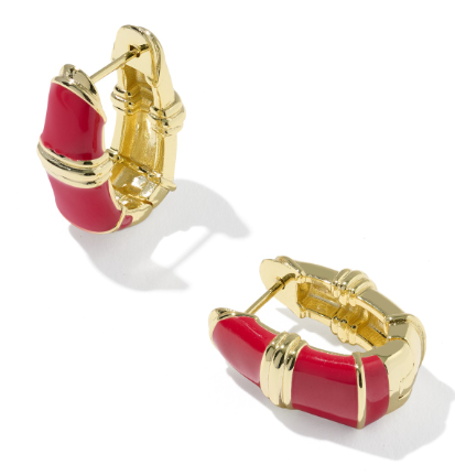 COURTNEY ENAMEL HUGGIE EARRINGS