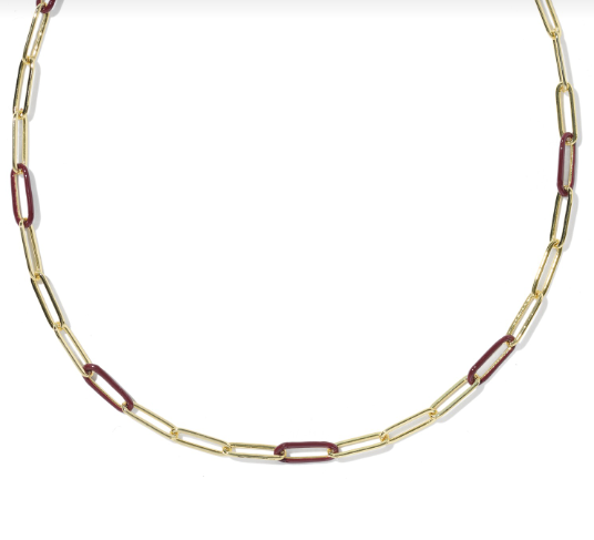 COURTNEY ENAMEL LINK AND CHAIN NECKLACE