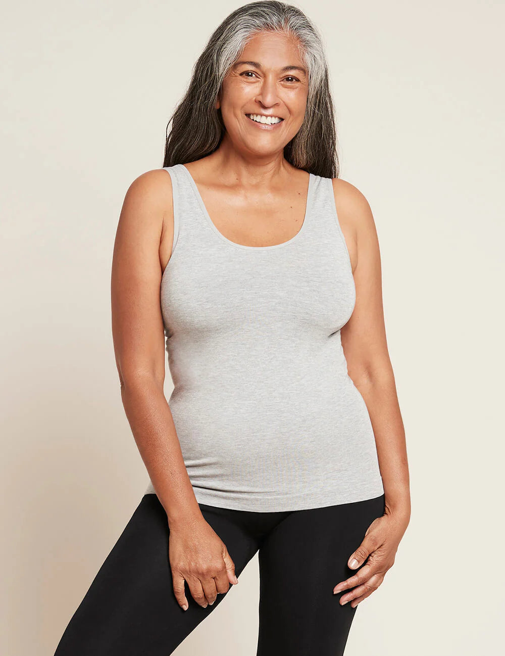 Tank Top in Light Grey Marl