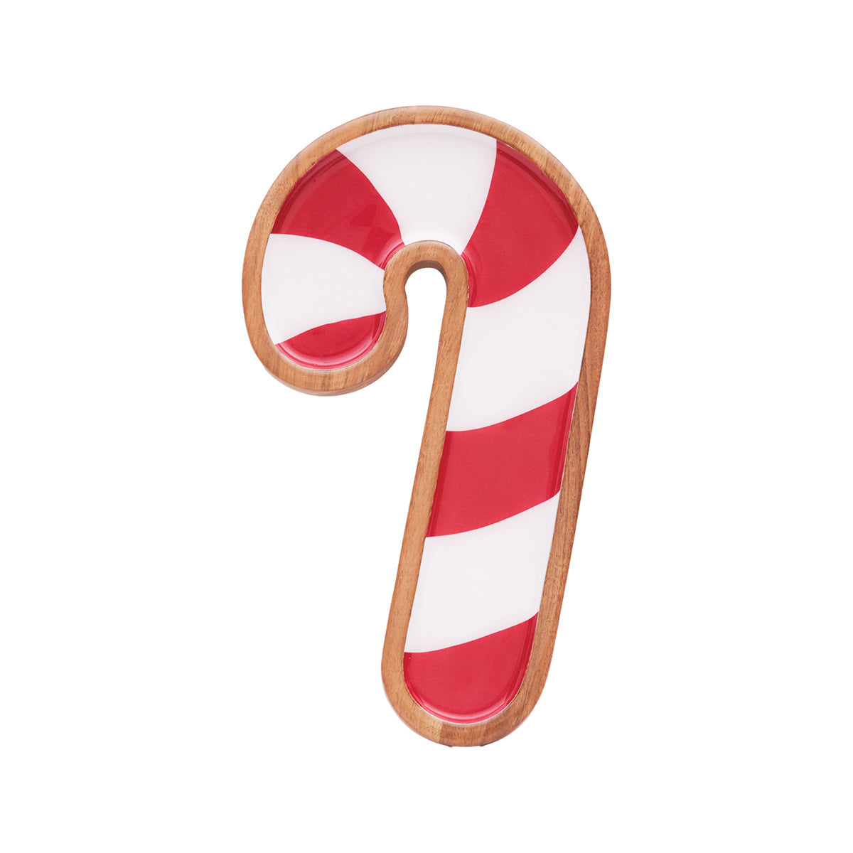 Candy Cane Acacia Wood Tray