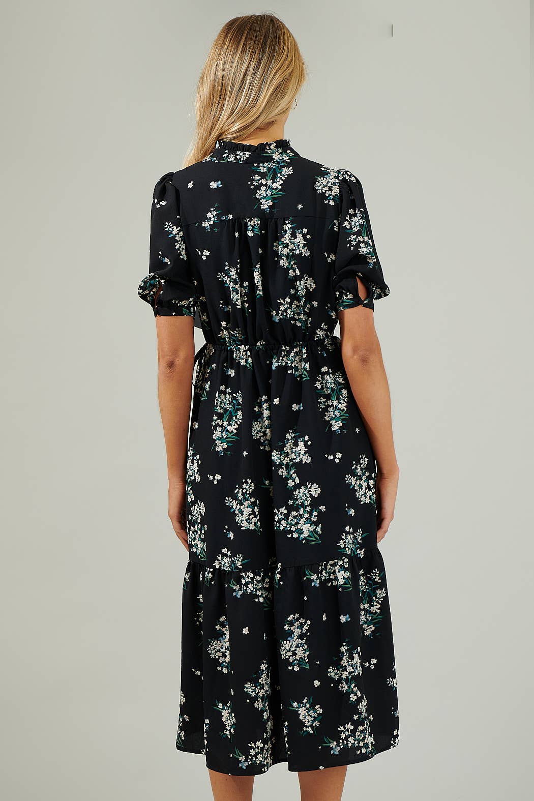 Magnol Floral Pleated Midi Dress