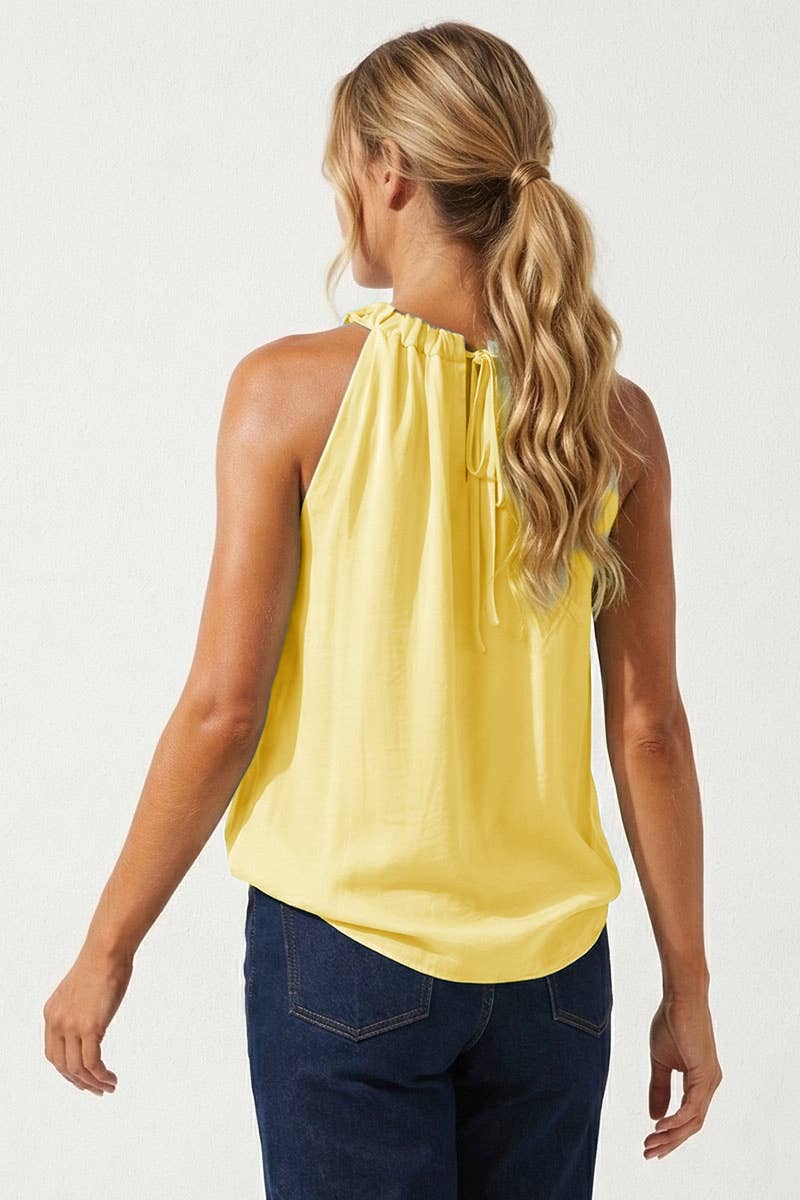 Twisted Halter Style Top With Tie Back
