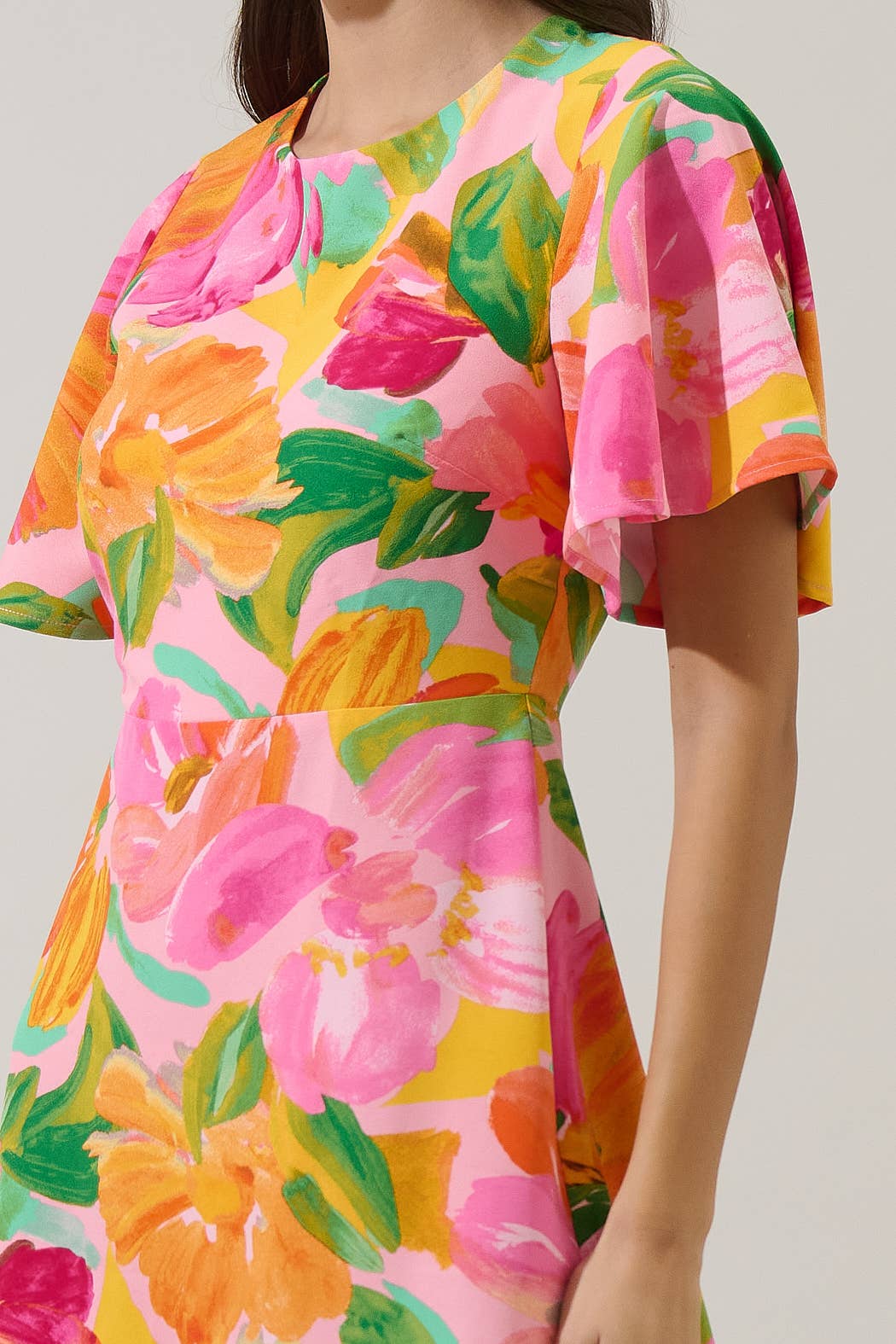 Jovana Floral Flouncy Mini Dress