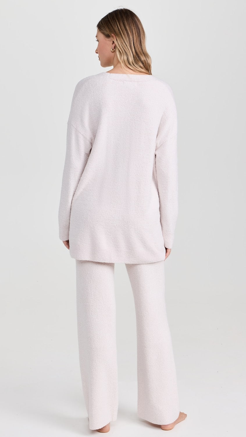 CozyChic Luxe Contrast Rib Pocket Cardigan