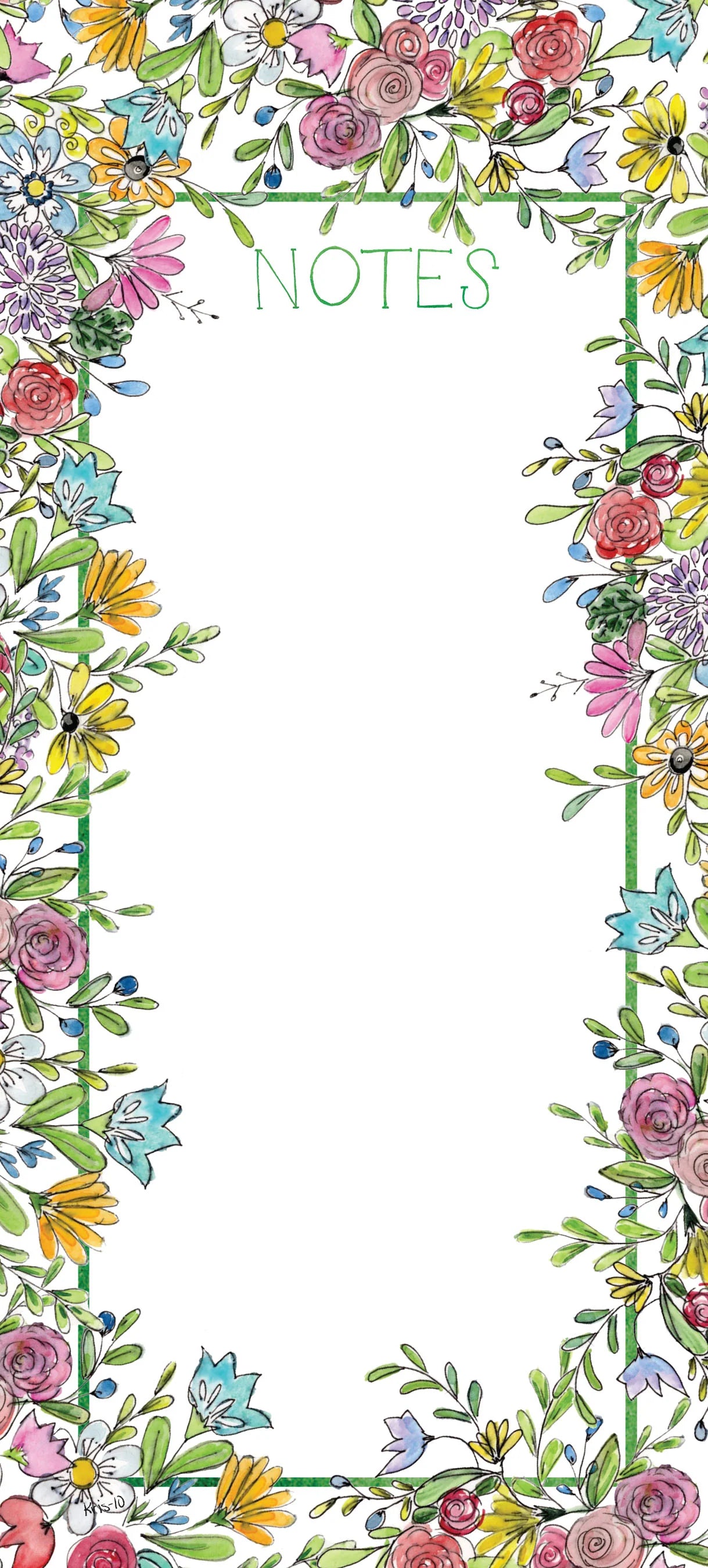 Floral Bouquet Notes Skinny Notepad