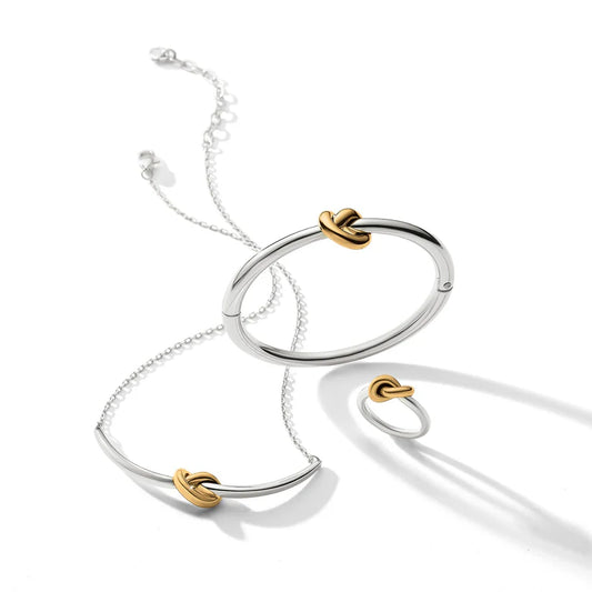 Interlok Single Knot Two Tone Necklace