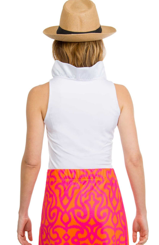 Jersey Sleeveless Ruffneck Top
