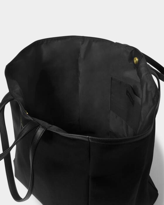Nylon-Luxe Oversized Tote Bag