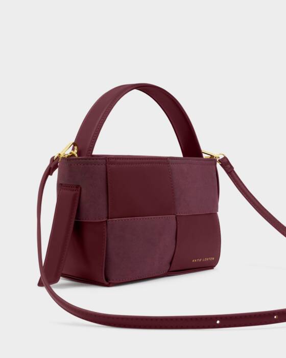 Taya Hand Woven Suedette Top Handle Bag