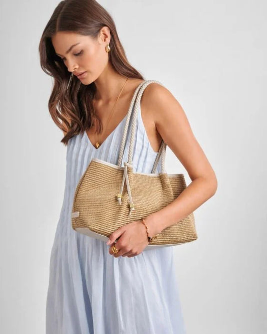 Nova Raffia Small Shoulder Tote