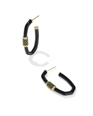 Emery Enamel Hoop Earrings