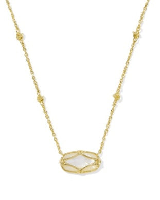 ELISA LATTICE FRAME SHORT PENDANT NECKLACE
