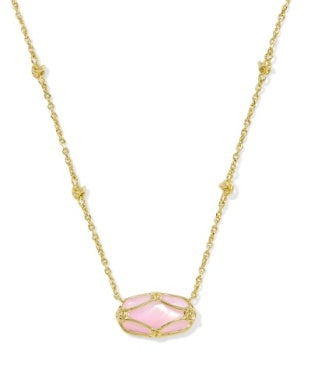 ELISA LATTICE FRAME SHORT PENDANT NECKLACE