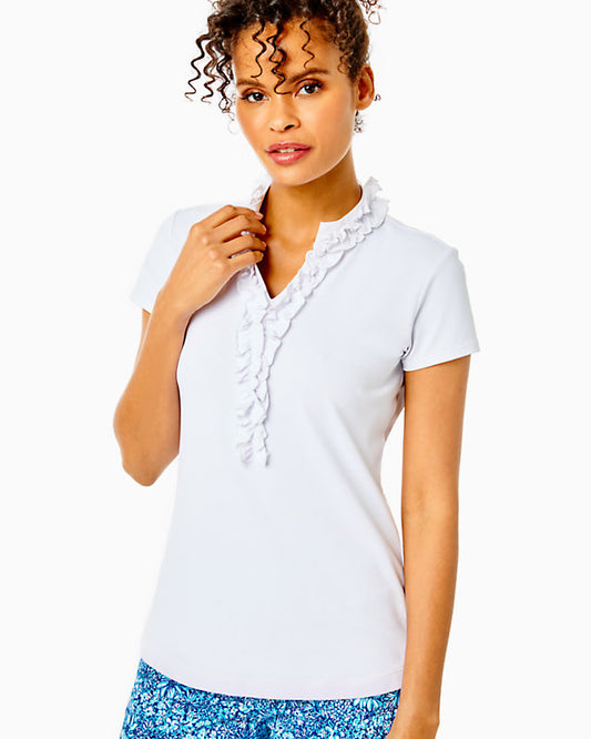 Frida Ruffle Polo UPF 50 - Resort White